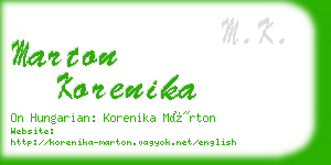 marton korenika business card